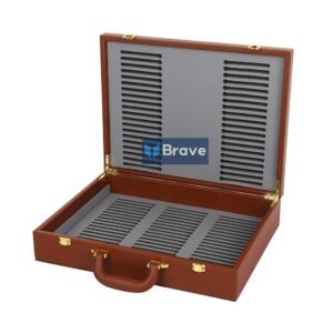 Brown PU Stone Tiles Portable Sample Case