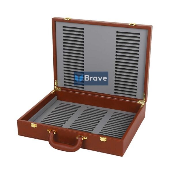Brown PU Stone Tiles Portable Sample Case