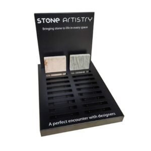 Metal Stone Wooden Flooring Countertop Display Rack