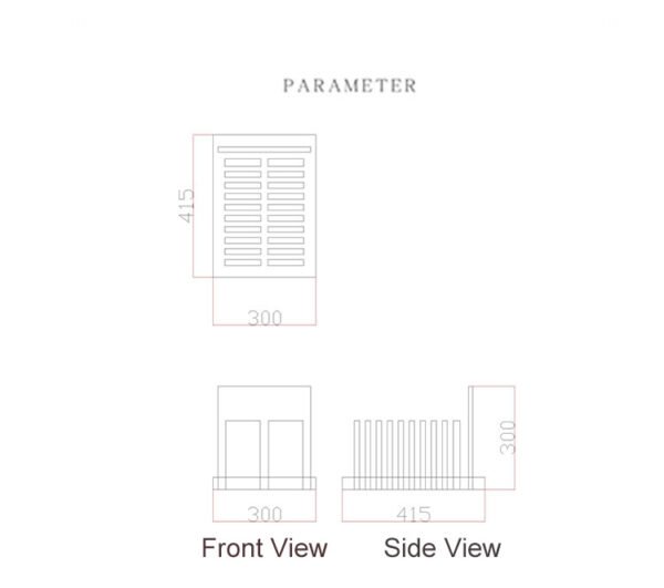 stone coutertop display rack parameter